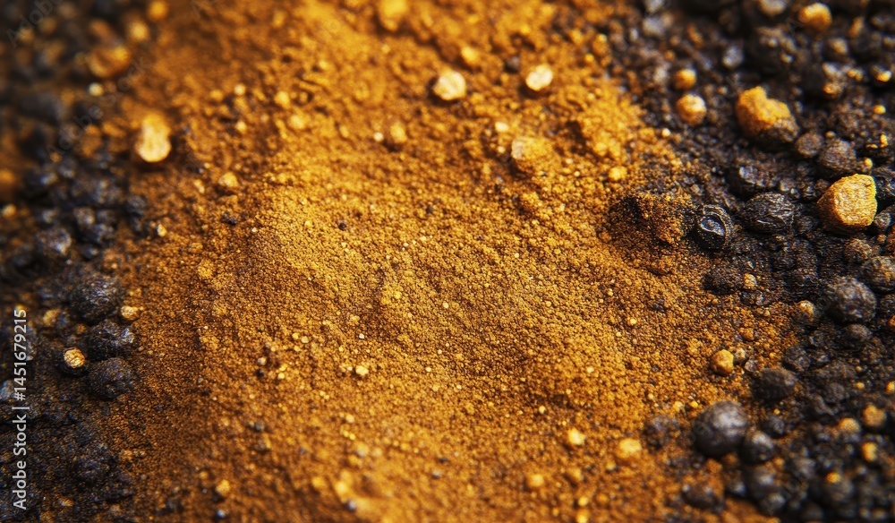 Poster abstract close up of brown and black textured mineral surface featuring geology mineralogy and natur