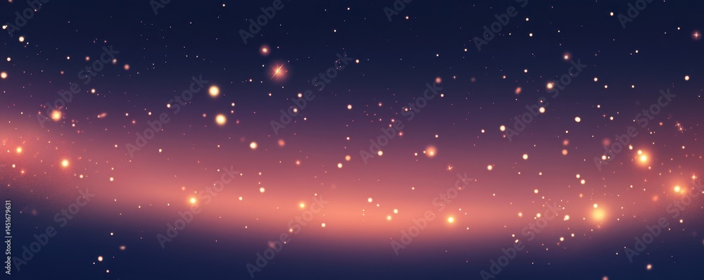 Aufkleber abstract glowing starry sky with pink and blue gradient background featuring twinkling lights and st