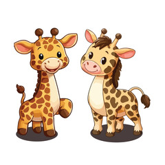 cartoon giraffe with a long neck and big eyes