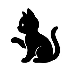 Kitten black silhouette design vector