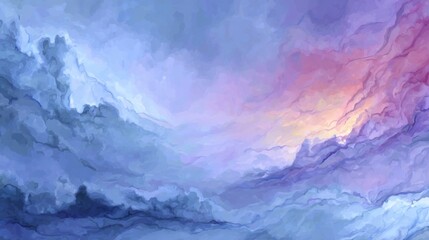 Obraz premium abstract purple and blue sky landscape painting