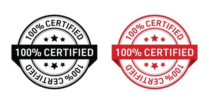 100 certified stemp vector design