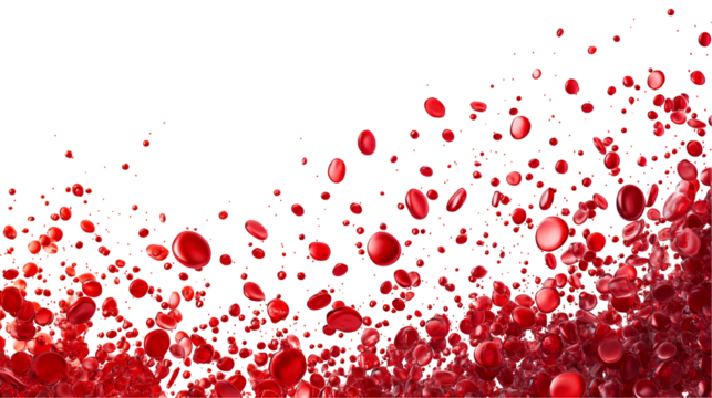 Red Blood Cells Flowing in Dark Background