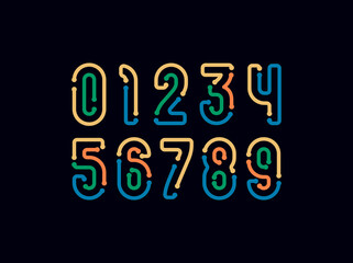 Number with gap, colorful numeral, vector illustration 10EPS
