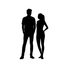 Casual Couple Silhouette Posing