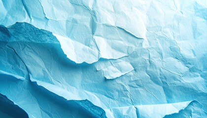 Obraz premium Crumpled blue paper texture studio abstract background minimalist environment close-up view creative concept