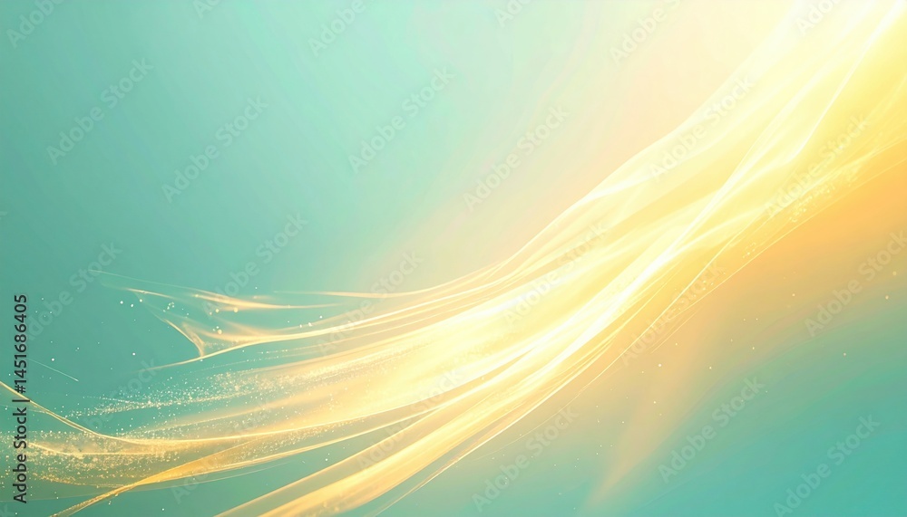 Poster dynamic flow of light across soft background abstract digital art colorful wave patterns bright atmo