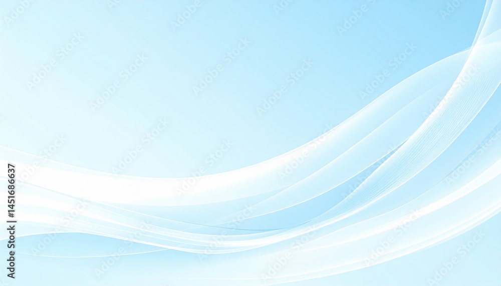 Poster dynamic abstract waves in soft blue color scheme digital art minimalist style calm environment