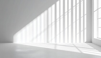 Obraz premium Sunlit minimalist interior design modern studio photograph bright environment wide angle view aesthetic space