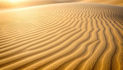 Naklejka premium Shimmering sand dunes desert landscape nature photography warm sunset aerial perspective serenity and tranquility