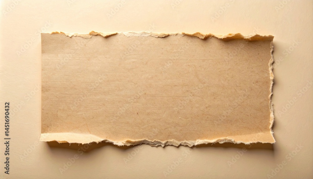 Poster creative torn paper art showcase studio image display minimalist design top view textured background