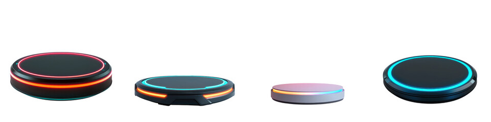 Futuristic gadgets and devices in sleek, modern designs