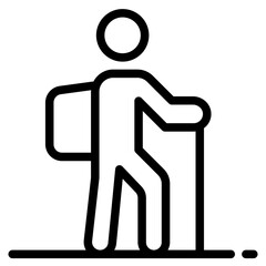 Hiking icon in vector illustration