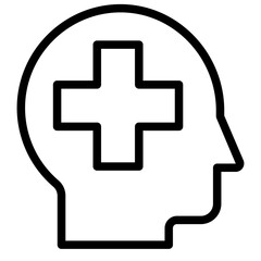 Health brain icon in vector illustration