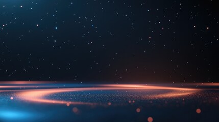 Fototapeta premium Illuminated curves create mesmerizing cosmic ambiance with shimm