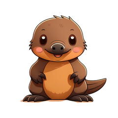 Fototapeta premium Adorable Cartoon Echidna Illustration Happy Cute Animal Character Design Perfect for Children's Books or Greeting Cards