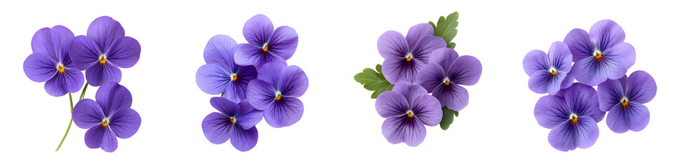 Vibrant purple pansy flowers in bloom