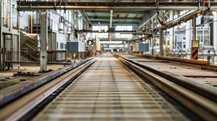 Une vaste usine de tapis roulants est bordÃ©e de rangÃ©es fraÃ®chement alignÃ©es. Dans la boulangerie Ã  la pointe de la technologie -