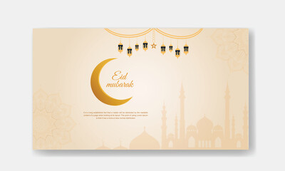 Eid al adha Mubarak Islamic mosque festival holy banner design