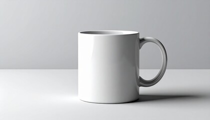 Obraz premium Creating minimalist white coffee mug mockup for design showcase studio setting high-quality image clean background side view