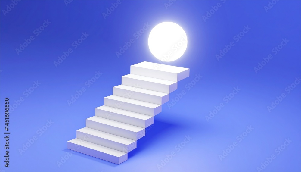 Aufkleber ascending steps towards a bright future abstract space visual art digital environment perspective vi