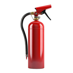 Obraz premium Red fire extinguisher tube against a transparent background for safety and emergency preparedness, fire extinguisher tube isolated transparent background
