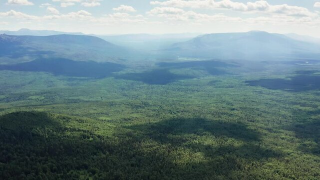 Southern Urals, Zyuratkul National Park: mountain range. Aerial view.