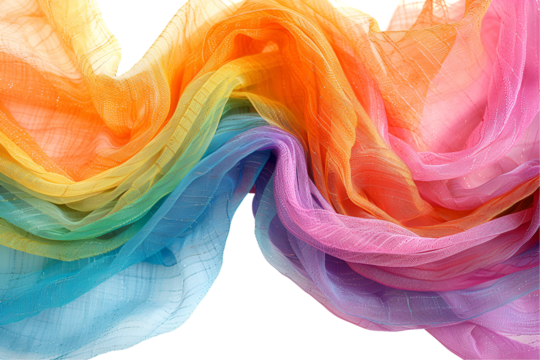 Rainbow fabric swirls colorful textile texture design