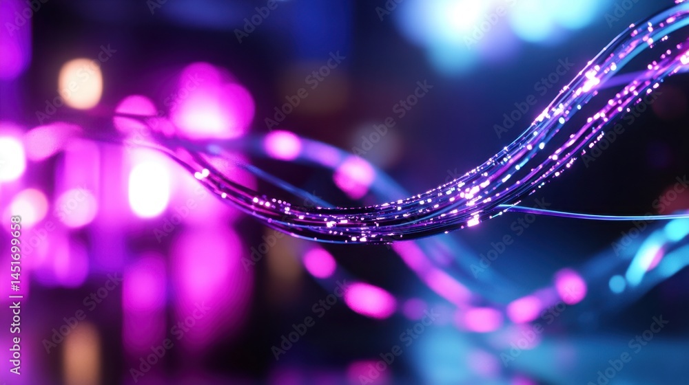 Poster 3d rendered concept of glowing neural data exchange with vibrant lines