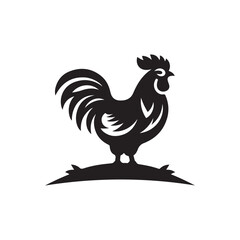 chicken vector silhouette clip art logo illustration