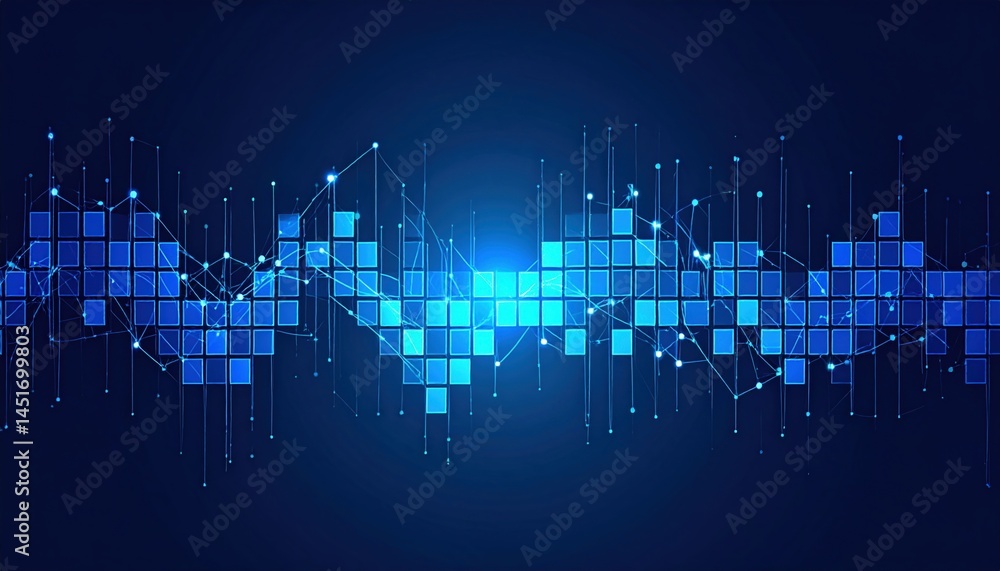 Poster digital data wave visualization technology conference graphic design interactive environment abstrac