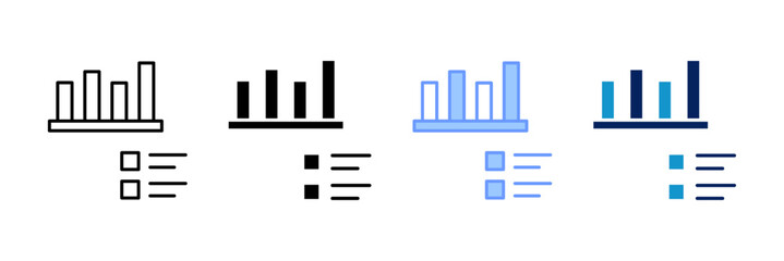 Bar Graph Icon Set Multiple Style Collection