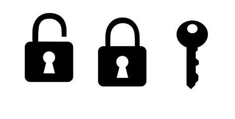 padlock icon with key for security