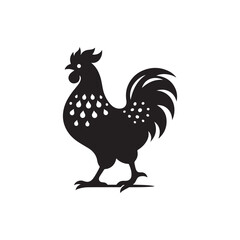 chicken vector silhouette clip art logo illustration