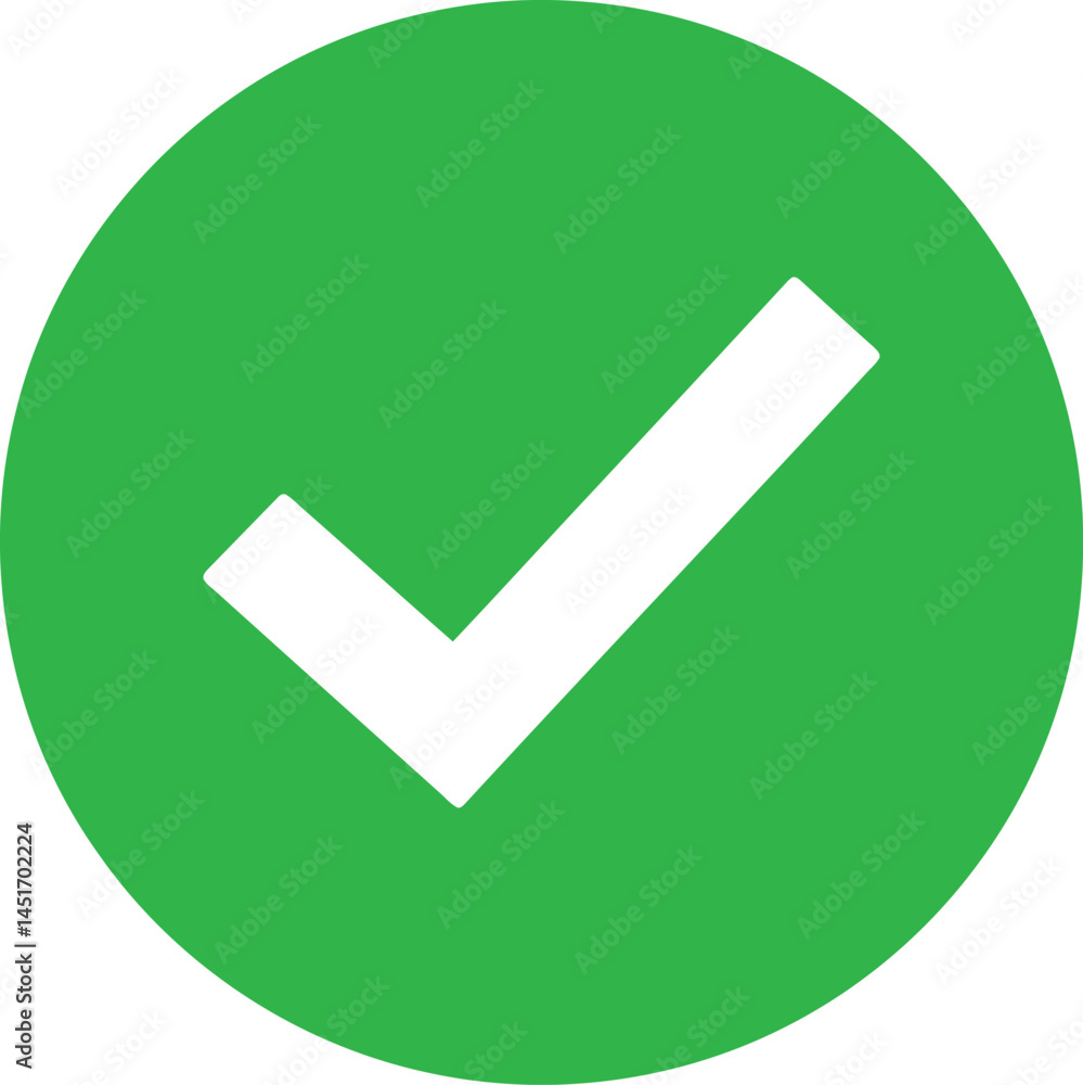 Poster white check mark on green circle ai generative