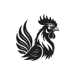 chicken vector silhouette clip art logo illustration