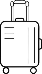 Minimalist travel suitcase design in a continuous line drawing style ideal for tourism vacation luggage concepts travel blogs packing visuals and modern line art aesthetics