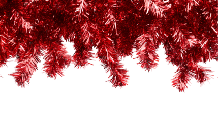 Red tinsel garland Christmas decoration festive background