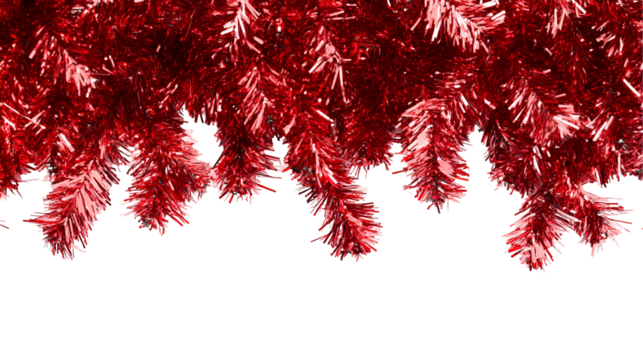 Red tinsel garland Christmas decoration festive background