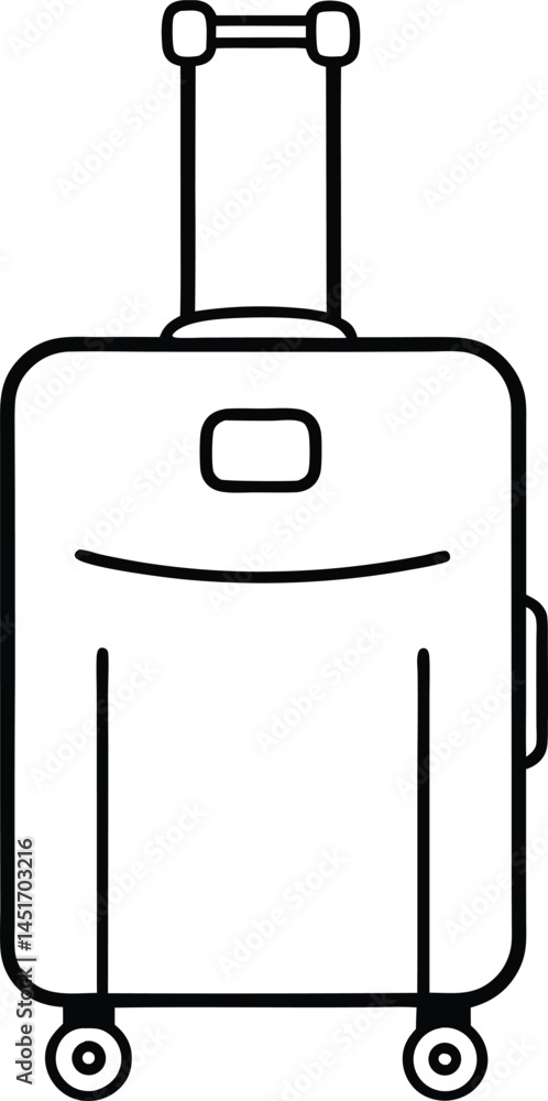 Aufkleber travel suitcase depicted in continuous line art form emphasizing simplicity clean lines packing them