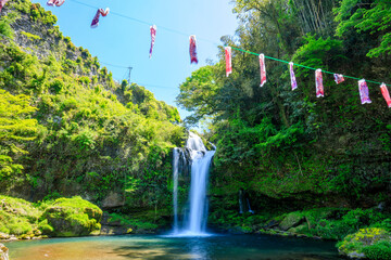 初夏の慈恩の滝　大分県玖珠郡　Jion Falls in early summer. Ooita Pref Kusu County.	
