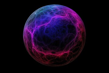 Abstract sphere with vibrant energy patterns