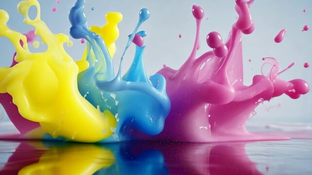 Colorful paint splashes