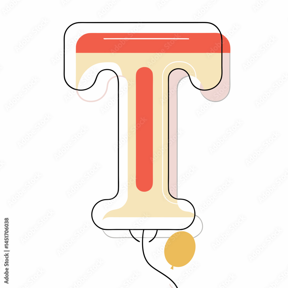 Poster stylized 3d letter 