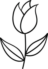 Tulip flower illustration in minimalist continuous line art showcasing natural elegance floral decor inspiration and modern botanical themed artwork