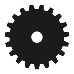 engineering gear icon vector. classic cogwheel silhouette 