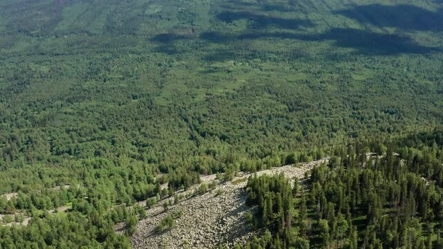 Southern Urals, Zyuratkul National Park: mountain range. Aerial view.
