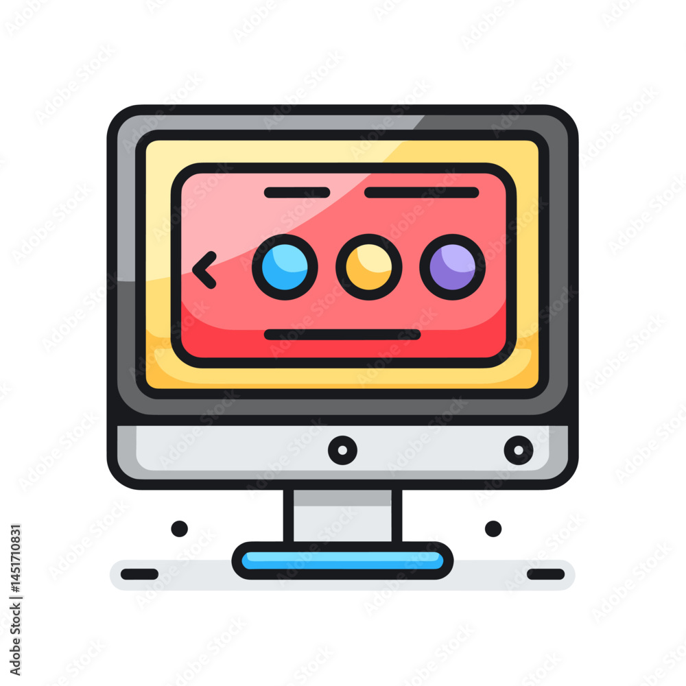 Fototapete a computer monitor with programming code on the screen, a vector illustration for the concept of pro