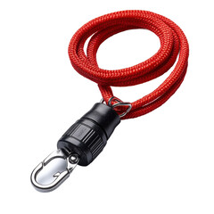 Fototapeta premium Red Lanyard with Black Swivel Clip Safety ID Event Key Chain Accessory