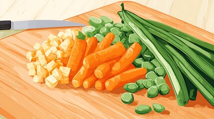 Chopped Vegetables Cooking Prep.